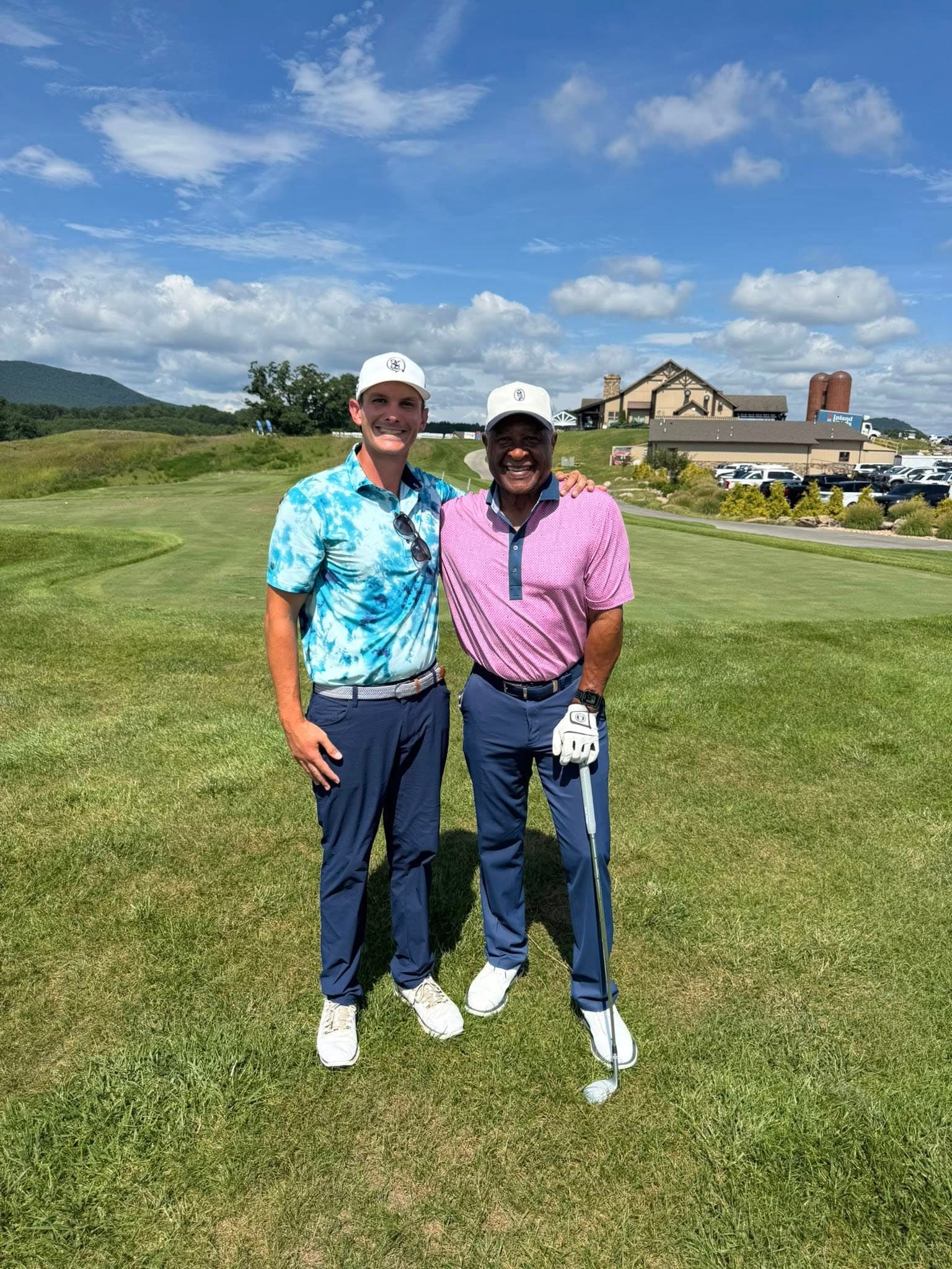 James Kasza with MLB Hall of Famer Ozzie Smith on the golf course