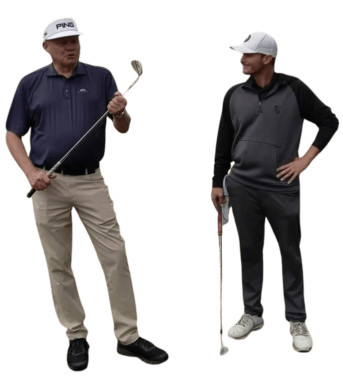 James Kasza with Joe Mayo — short game mentor and Trackman Maestro